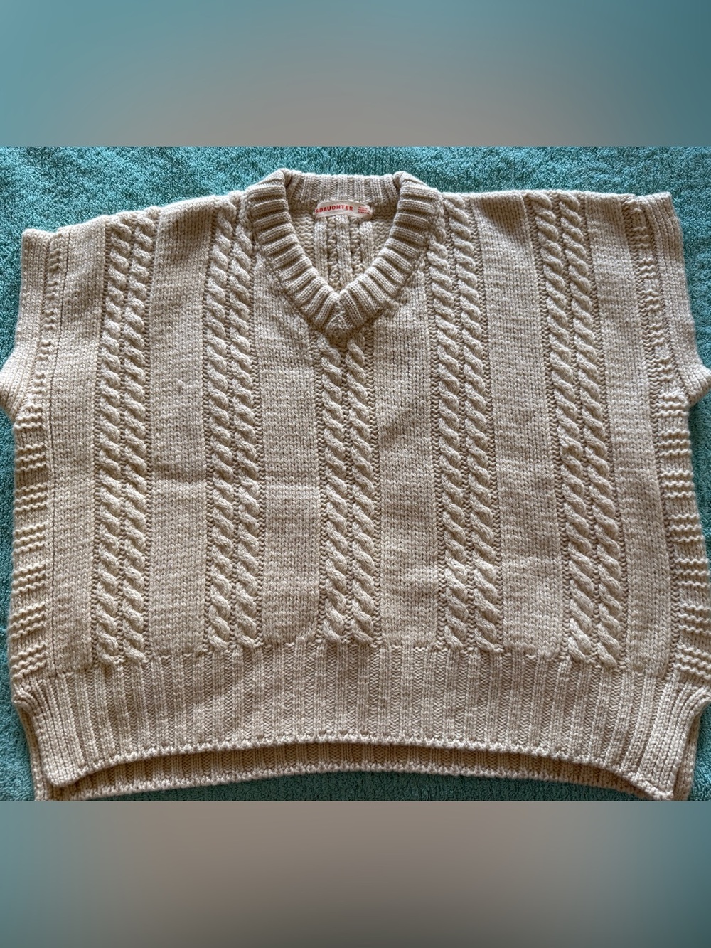 &Daughter 100% Wool Cream Sweater Vest